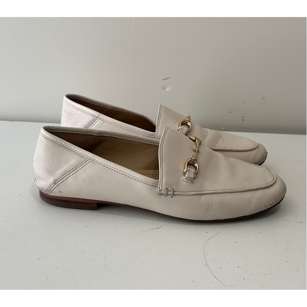 Coach White Haley Leather Loafers Women's Size 6 Flat Shoes - Fair Cond. Read‎